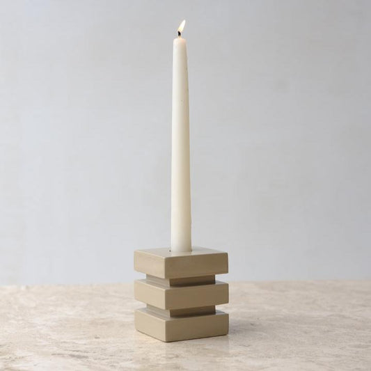 DE STIJL CUBIC CANDLE HOLDER - Beige