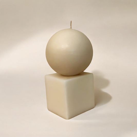 Geometrical Cream Candle