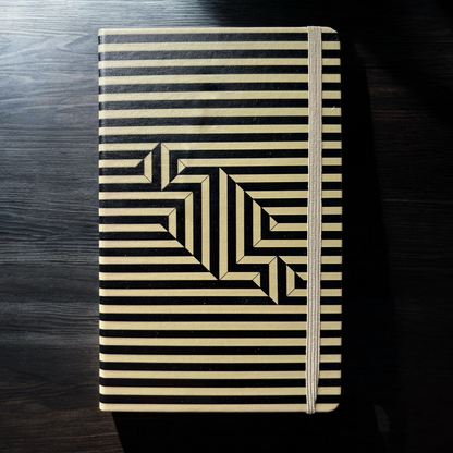 Rectilinear illusion leather notebook